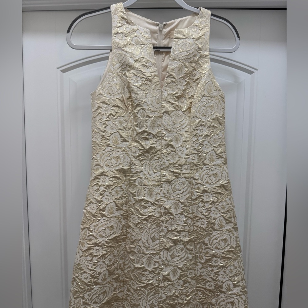 Aidan gold jacqureed dress